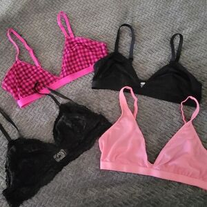 PARADE & KNOTTY KNICKERS Women's Bra Set - Pink and Black, SIZE M